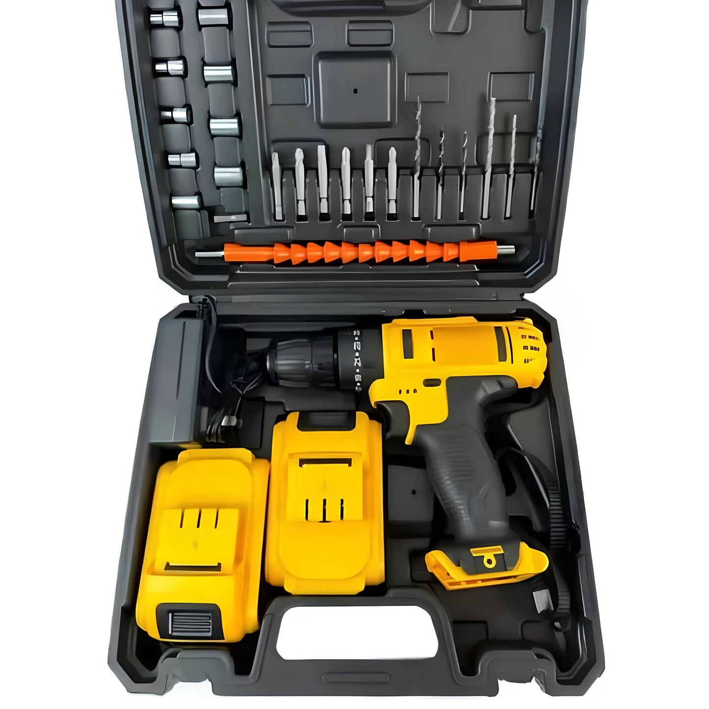 KIT TALADRO DEWALT DE ALTO IMPACTO + 26 ACCESORIOS + 2 BATERIAS DE REGALO